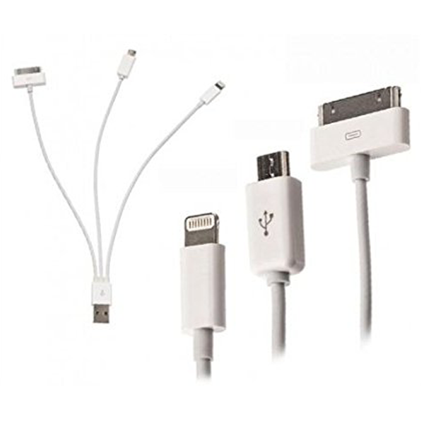 3 in 1 Multi USB kábel (8 Pin/30 Pin/micro USB)