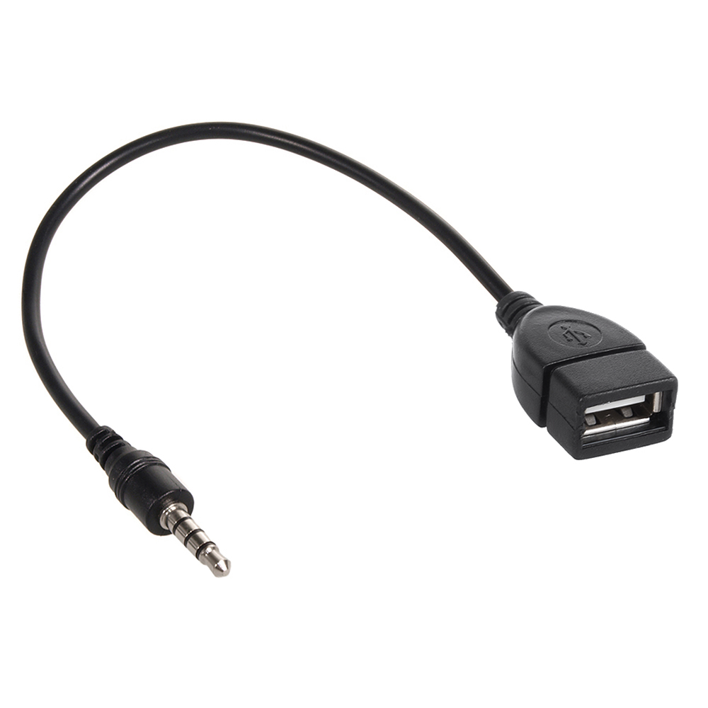 Adapter 3.5mm male autó aux audio jack csatlakozó USB női kábel átalakító 0,2m