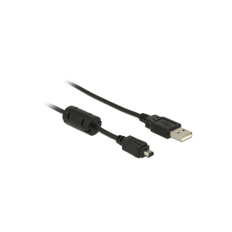 Mini USB-B / USB-A 2.0 adat,- és töltőkábel 0.7m Fekete