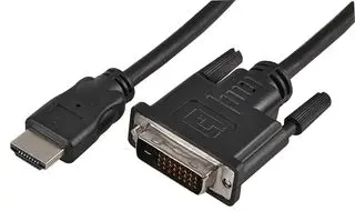 HDMI / DVI csatlakozókábel [1x HDMI dugó - 1x DVI dugó, 1 m fekete