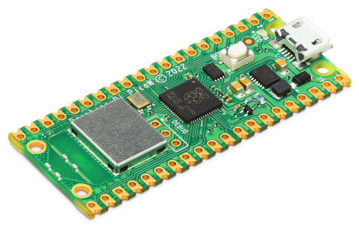 Raspberry Pi Pico W, RP2040 + WLAN Mikrocontroller Board